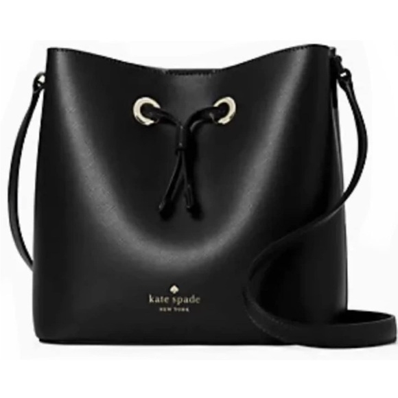 kate spade Handbags - Kate Spade NWT Black  Saffiano leather Bucket Bag Crossbody Style NEW